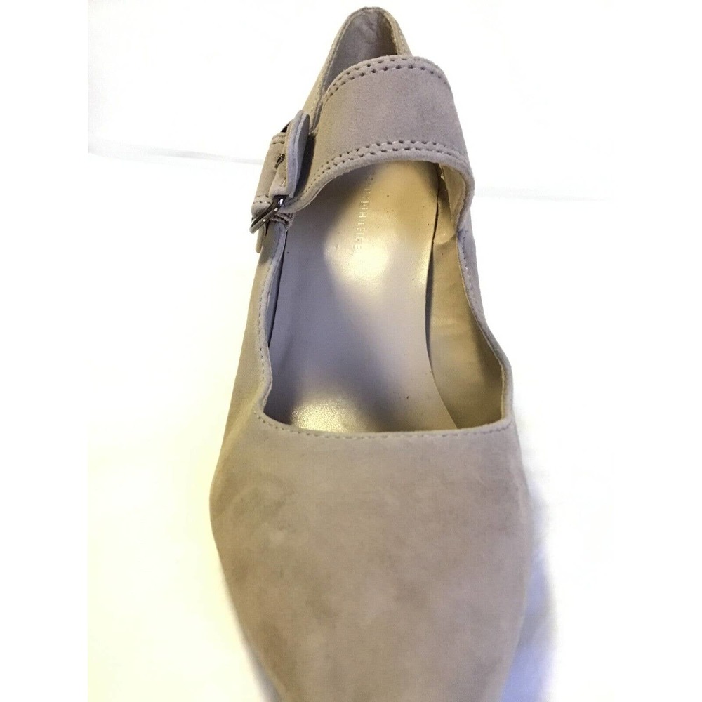 Tommy Hilfiger Ventur Suede Womens 9M Chunky Heels Tan Beige Silver Y2K Style - Picture 13 of 16